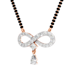 1.35 Carat Pear & Round Shape Diamond Infinity Mangalsutra| 14K Yellow Gold