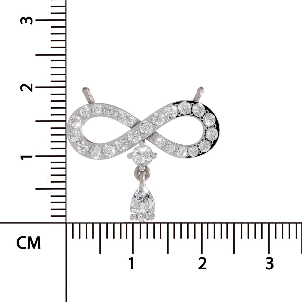 1.35 Carat Pear & Round Shape Diamond Infinity Mangalsutra| 14K Yellow Gold