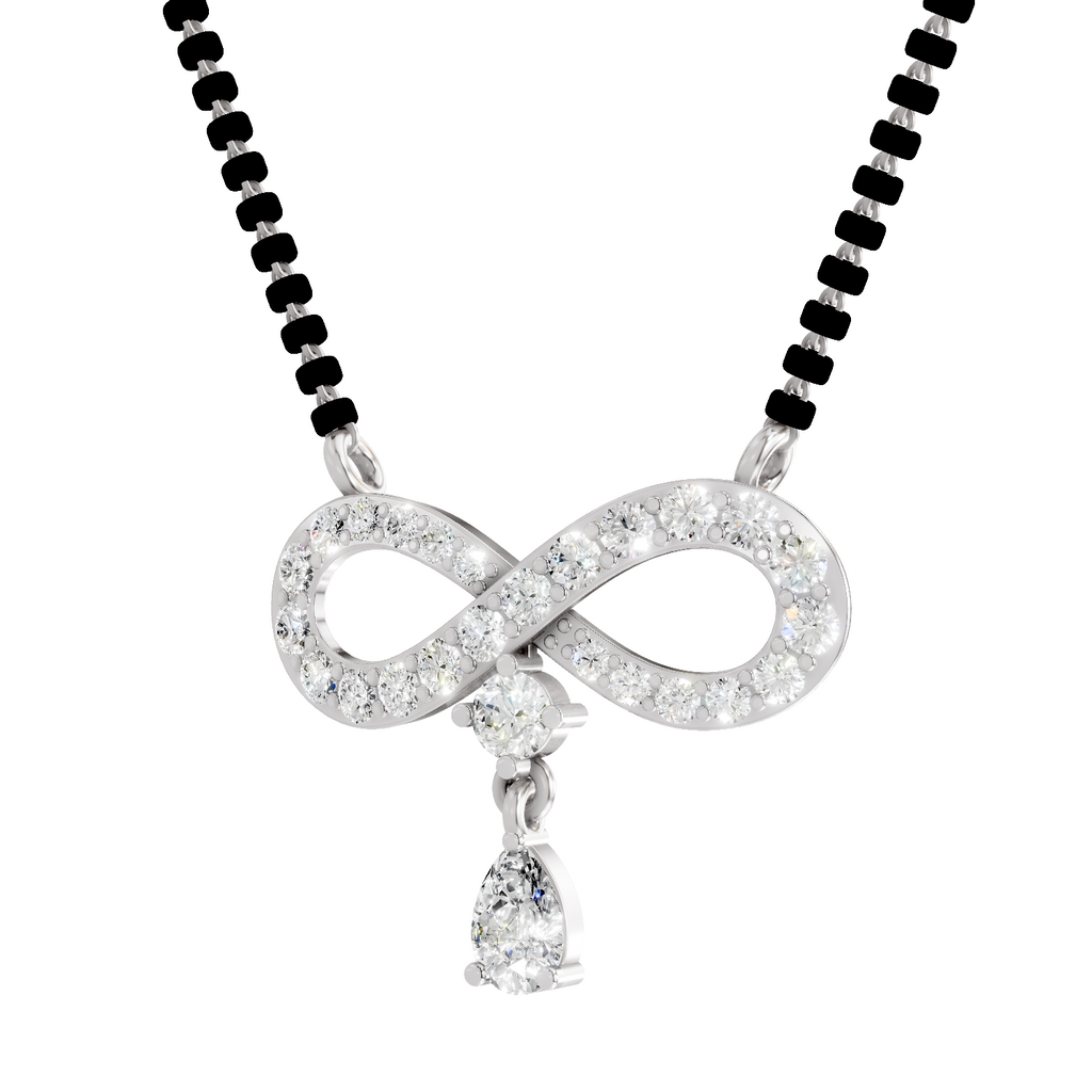 1.35 Carat Pear & Round Shape Diamond Infinity Mangalsutra| 14K Yellow Gold