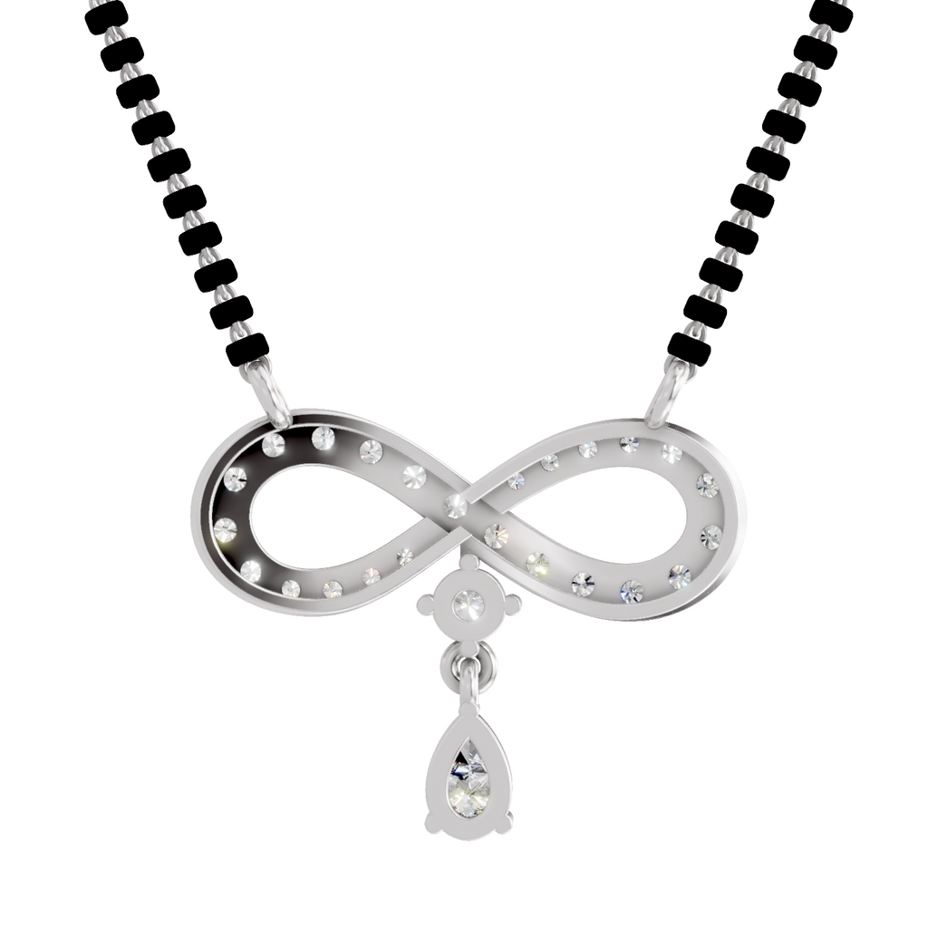 1.35 Carat Pear & Round Shape Diamond Infinity Mangalsutra| 14K Yellow Gold