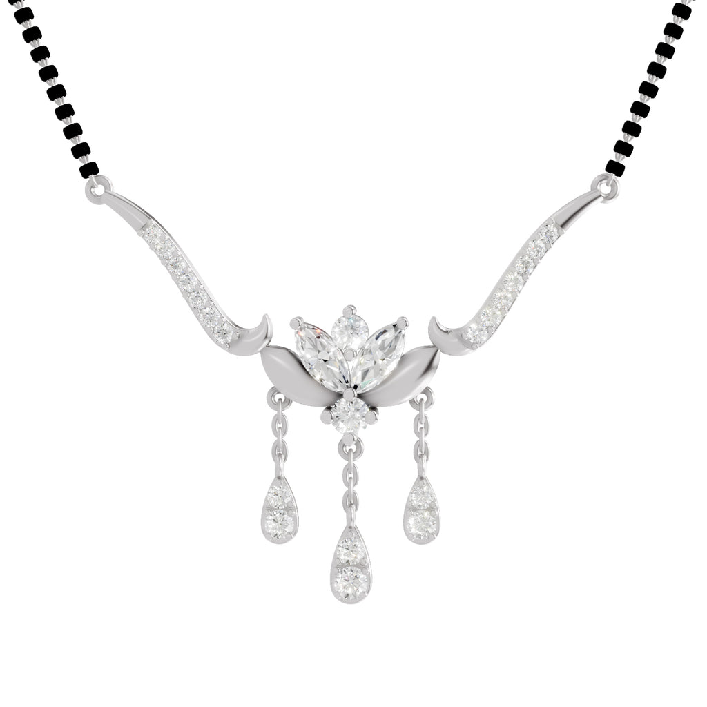 1.34 Carat Marquise & Round Shape Diamond Mangalsutra| 14K Yellow Gold