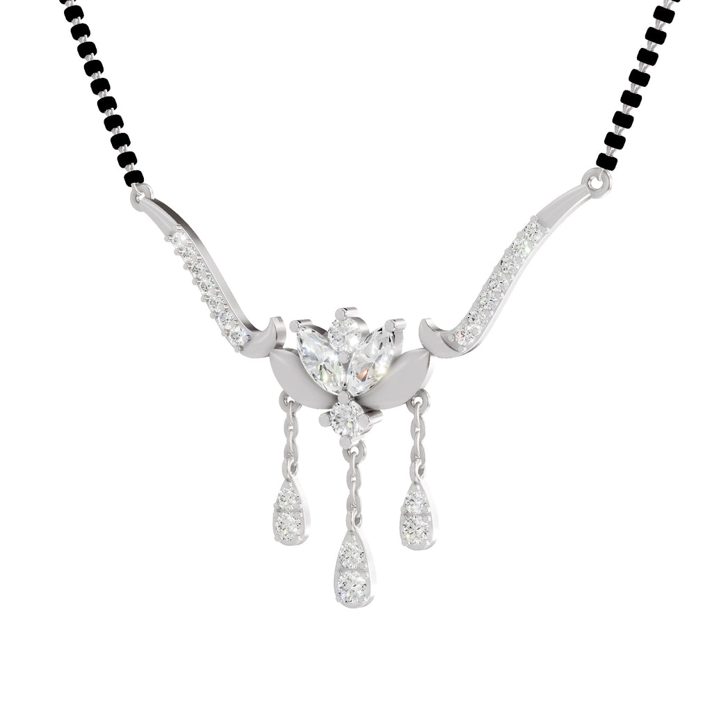 1.34 Carat Marquise & Round Shape Diamond Mangalsutra| 14K Yellow Gold