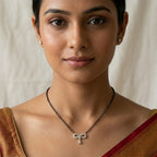 1.35 Carat Pear & Round Shape Diamond Infinity Mangalsutra| 14K Yellow Gold