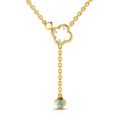 0.11 Carat | 925 Sterling Silver Yellow Gold Plated Floral Necklace