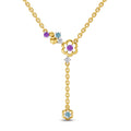 0.07 Carat | 925 Sterling Silver Yellow Gold Plated Floral Necklace