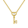 0.08 Ct  | 925 Sterling Silver Yellow Gold Plated Key to Love Necklace