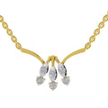 0.26 Ct Round Shape Diamond | 925 Sterling Silver Gold Plated Floral Pendant Necklace