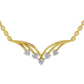 0.16 Ct Round Shape Diamond | 925 Sterling Silver Gold Plated 5 Stone Pendant Necklace