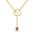 0.07 Carat | 925 Sterling Silver Yellow Gold Plated Heart Necklace