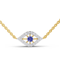 0.32 Carat | 925 Sterling Silver Yellow Gold Plated Evil Eye pendant
