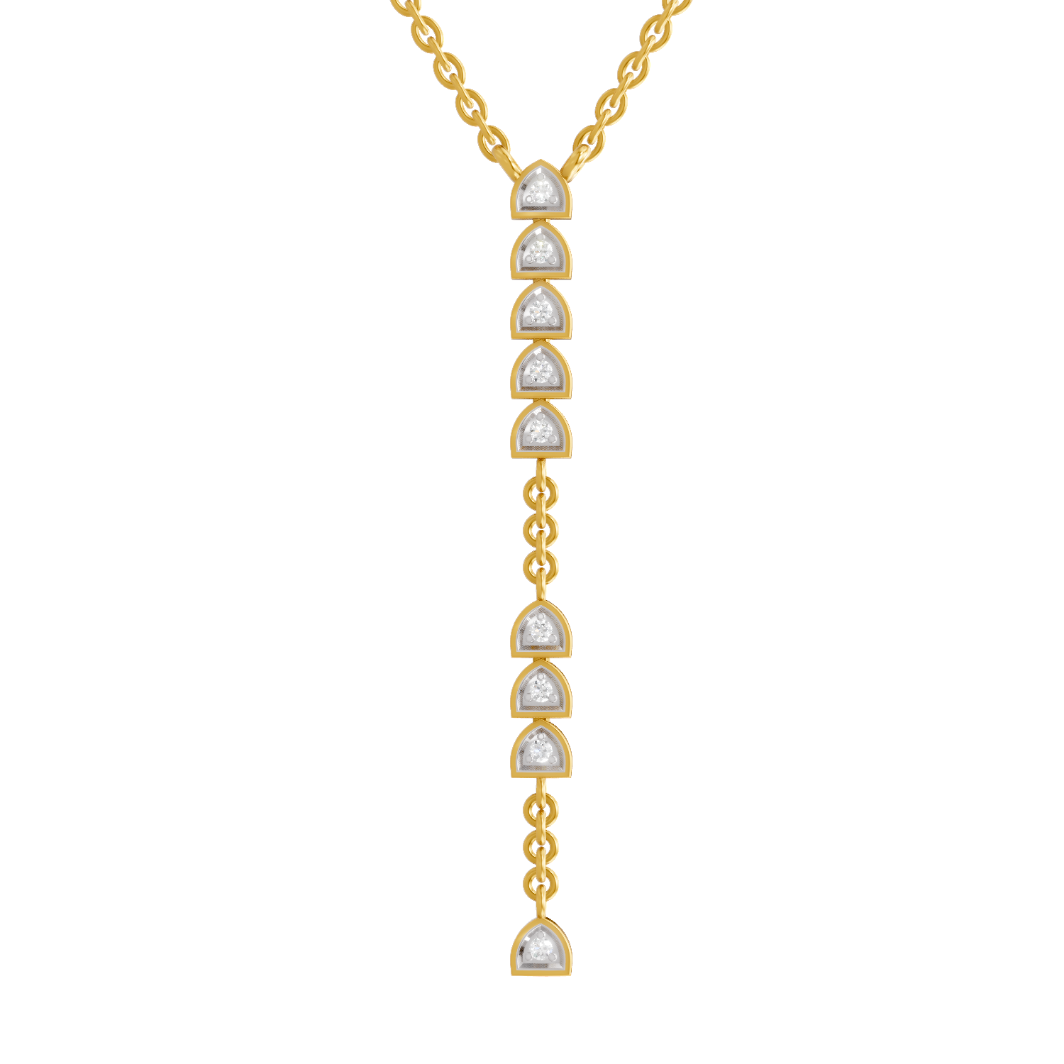 0.11 Carat | 925 Sterling Silver Yellow Gold Plated Fashion Necklace