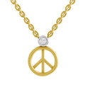0.07 Ct  | 925 Sterling Silver Yellow Gold Plated Peace Necklace