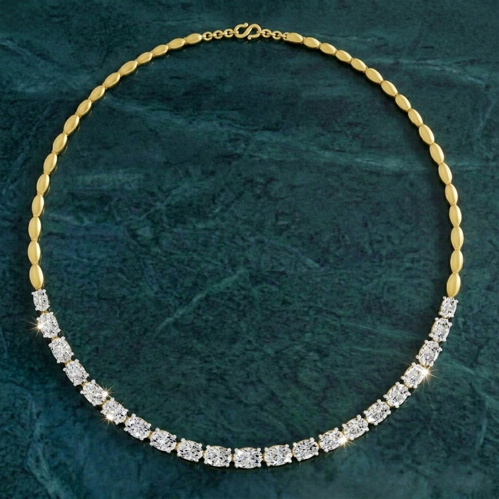 Sparkles Oval Shape Diamond Necklace