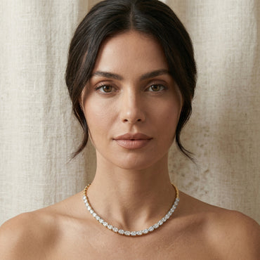28.83 Carat Solitaire Lab Grown Diamond Necklace In 14K Gold
