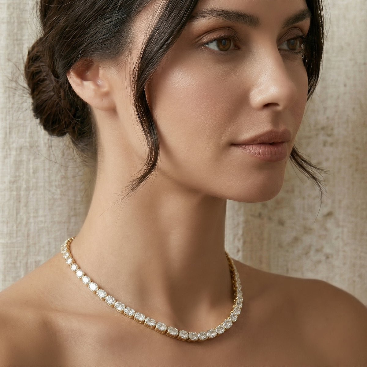 28.83 Carat Solitaire Lab Grown Diamond Necklace In 14K Gold