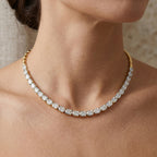 28.83 Carat Solitaire Lab Grown Diamond Necklace In 14K Gold