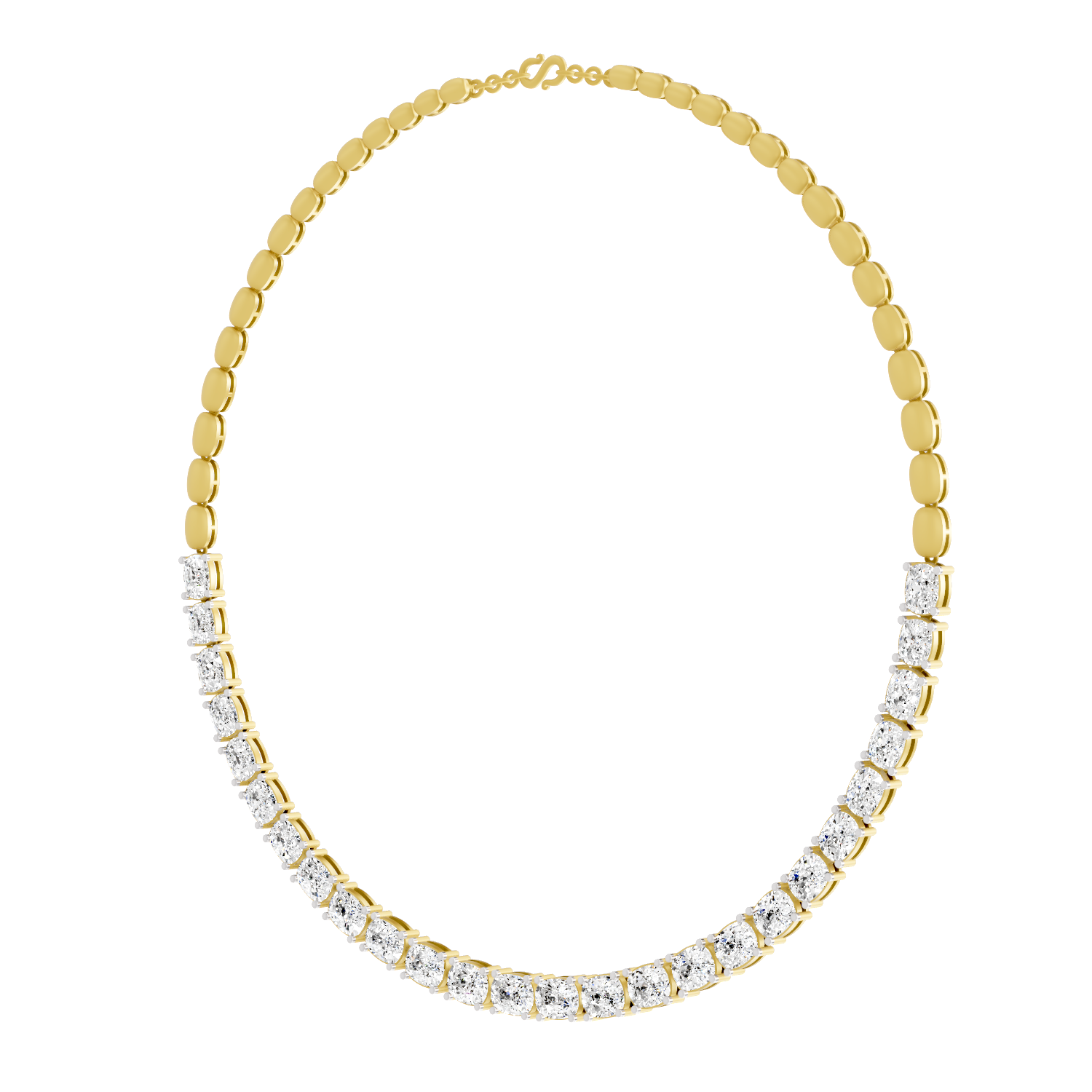 28.83 Carat Solitaire Lab Grown Diamond Necklace In 14K Gold