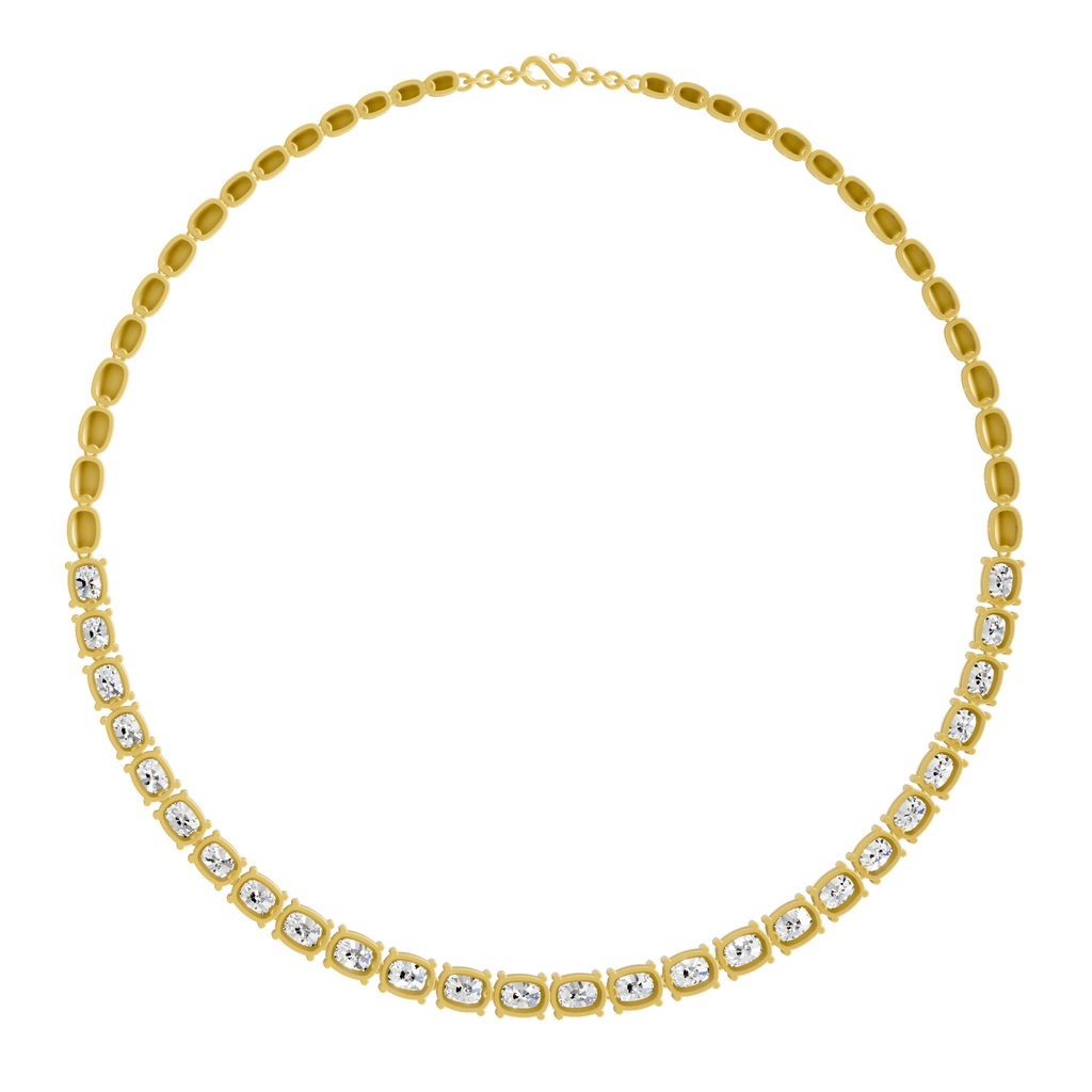 28.83 Carat Solitaire Lab Grown Diamond Necklace In 14K Gold