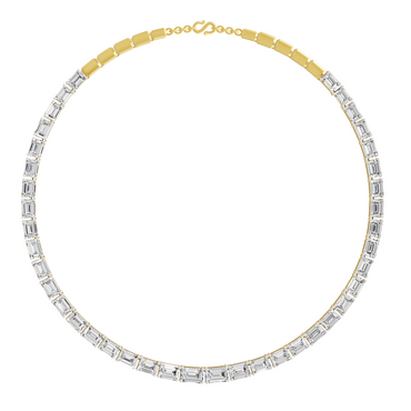 Sparkles Emerald Line With Brillant Y Drop Diamond Necklace