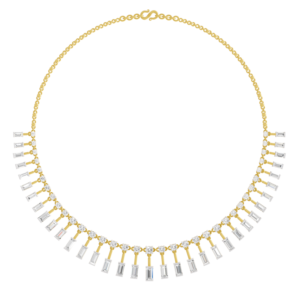 Sparkles Aira Emerald Cascade Diamond Necklace