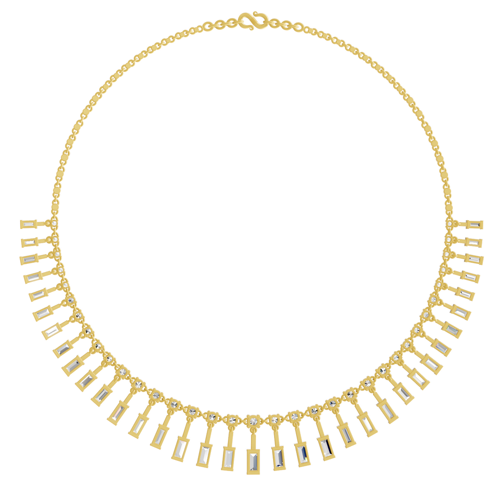 Sparkles Aira Emerald Cascade Diamond Necklace