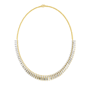 Sparkles Regal Baguette Bloom Diamond Necklace