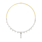 Sparkles Emerald Rhythm Line Drop Diamond Necklace
