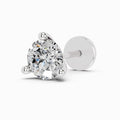 0.08 Carat Round Shape 3 Prong Solitaire Diamond Nose Pin | 14K White Gold-Screw