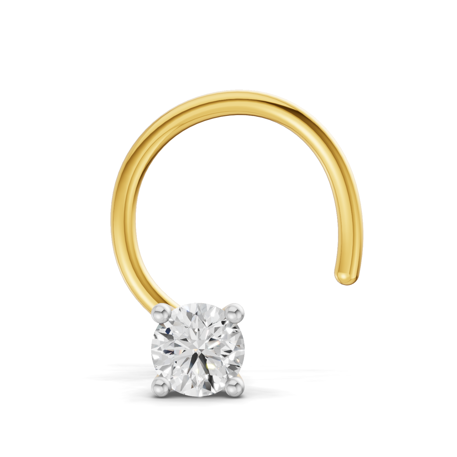 0.07 Carat Solitaire Diamond Nose Pin | 14K Yellow Gold
