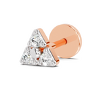 0.08 Carat Lab Grown Diamond The Trinity Stud Nosepin | 14K Rose Gold (Screw)