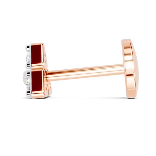0.08 Carat Lab Grown Diamond The Trinity Stud Nosepin | 14K Rose Gold (Screw)