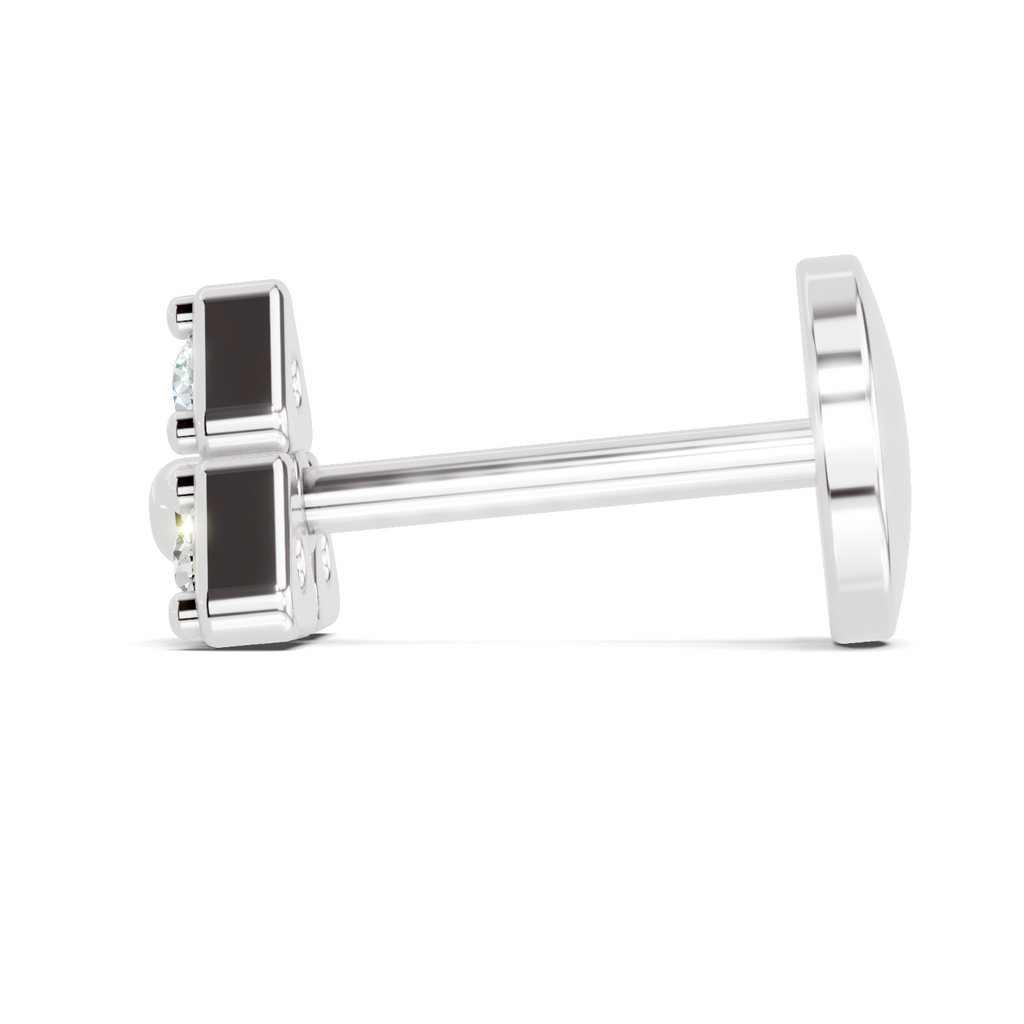 0.08 Carat Lab Grown Diamond The Trinity Stud Nosepin | 14K White Gold (Screw)