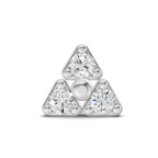 0.08 Carat Lab Grown Diamond The Trinity Stud Nosepin | 14K White Gold (Screw)