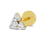 0.08 Carat Lab Grown Diamond The Trinity Stud Nosepin | 14K Yellow Gold (Screw)