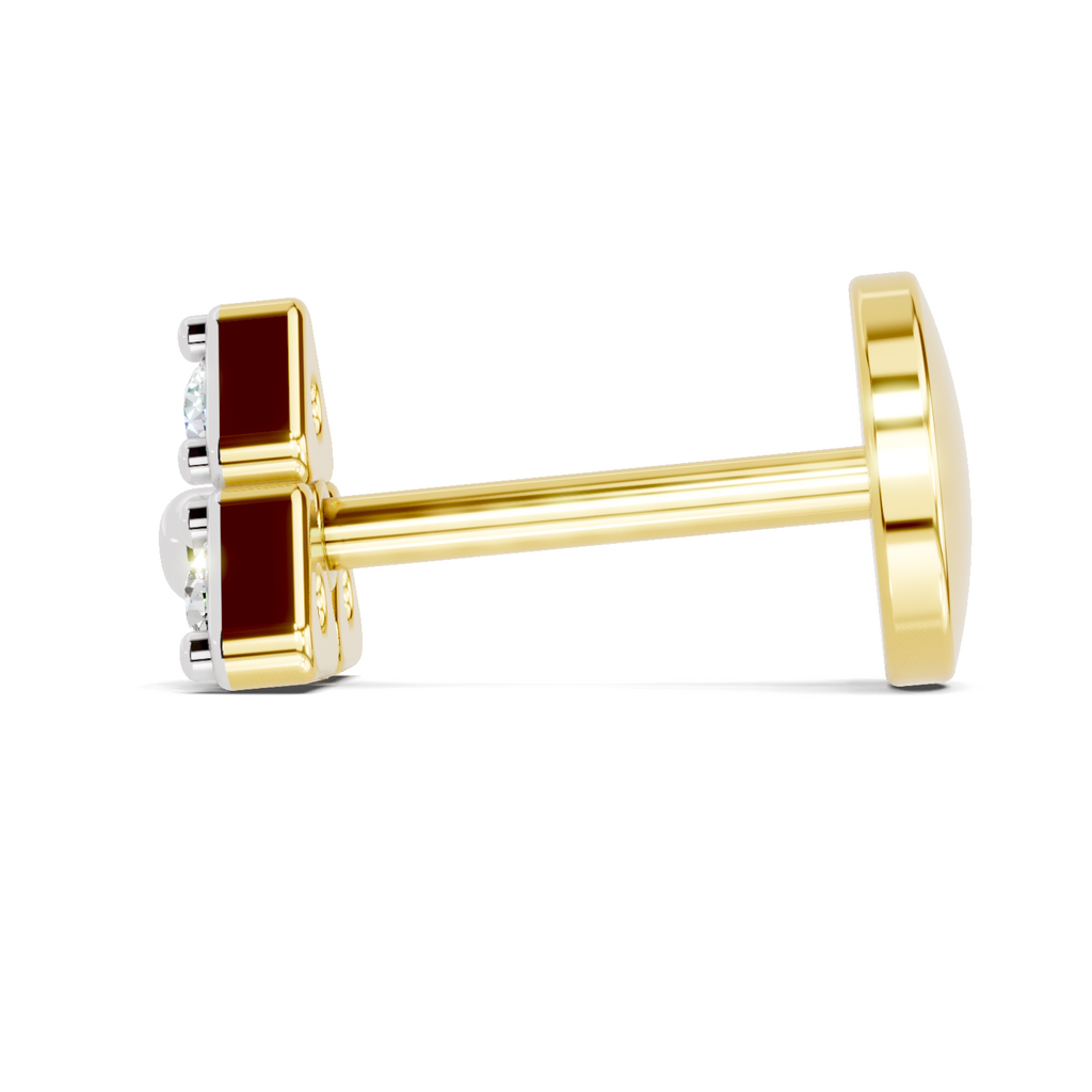 0.08 Carat Lab Grown Diamond The Trinity Stud Nosepin | 14K Yellow Gold (Screw)