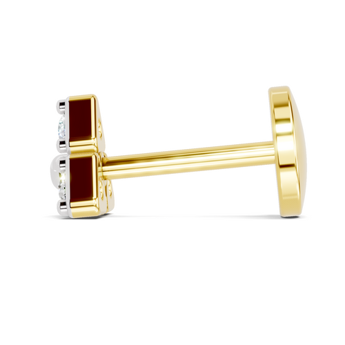 0.08 Carat Lab Grown Diamond The Trinity Stud Nosepin | 14K Yellow Gold (Screw)