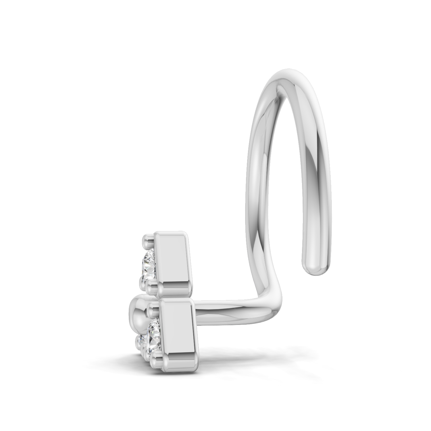 0.08 Carat Lab Grown Diamond The Trinity Stud Nosepin | 14K White Gold (Wire)