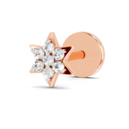 0.11 Carat Lab Grown Diamond StarFlare Nosepin | 14K Rose Gold (Screw)