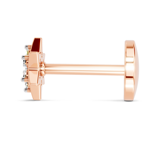 0.11 Carat Lab Grown Diamond StarFlare Nosepin | 14K Rose Gold (Screw)