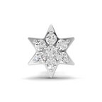 0.03 Carat Lab Grown Diamond Star Flatback Nosepin | 14K White Gold (Screw)