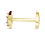 0.03 Carat Lab Grown Diamond Star Flatback Nosepin | 14K Yellow Gold (Screw)