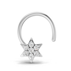 0.03 Carat Lab Grown Diamond Star Flatback Nosepin | 14K White Gold (Wire)