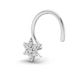 0.03 Carat Lab Grown Diamond Star Flatback Nosepin | 14K White Gold (Wire)