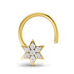 0.03 Carat Lab Grown Diamond Star Flatback Nosepin | 14K Yellow Gold (Wire)