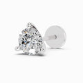 0.06 Carat Round Shape 3 Prong Solitaire Diamond Nose Pin | 14K White Gold-Screw