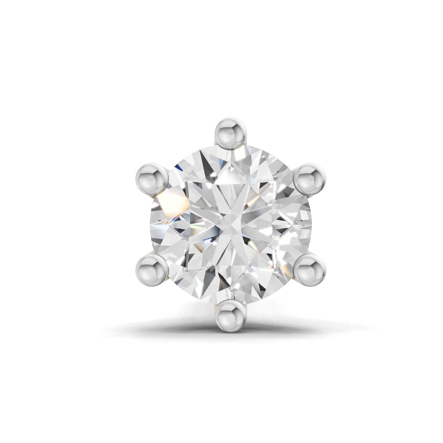 0.05 Carat Lab Grown Diamond Solitaire Flat-Back Labret Nosepin | 14K White Gold (Screw)