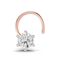 0.05 Carat Lab Grown Diamond Solitaire Flat-Back Labret Nosepin | 14K Rose Gold (Wire)