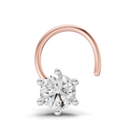 0.05 Carat Lab Grown Diamond Solitaire Flat-Back Labret Nosepin | 14K Rose Gold (Wire)