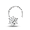0.05 Carat Lab Grown Diamond Solitaire Flat-Back Labret Nosepin | 14K White Gold (Wire)