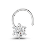 0.05 Carat Lab Grown Diamond Solitaire Flat-Back Labret Nosepin | 14K White Gold (Wire)